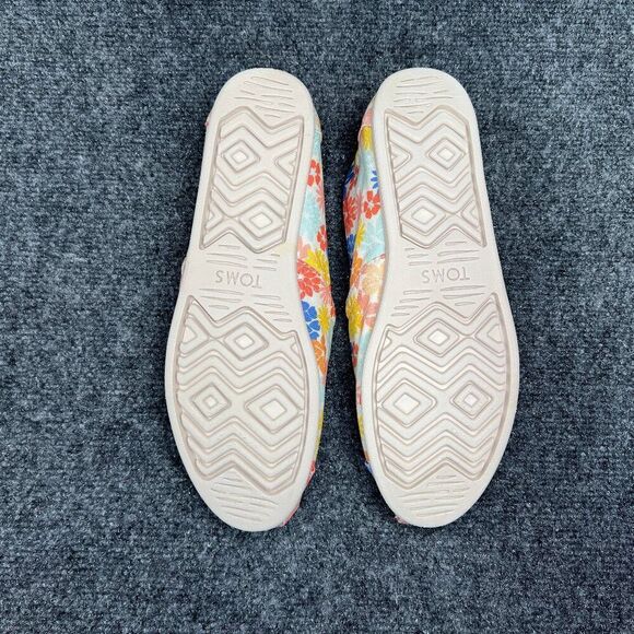 Toms Alpargata Shoes Women's Size 9.5 Orange‎ Colorful Wildflower Slip On Flats - Picture 11 of 13